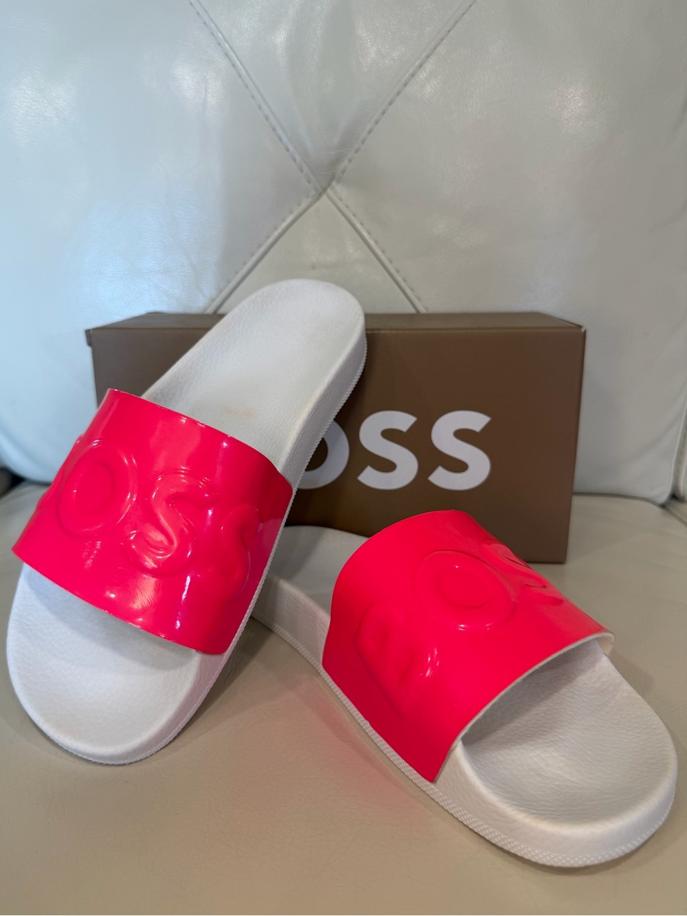 Hugo BOSS Bay Slides in Pink Size US 9